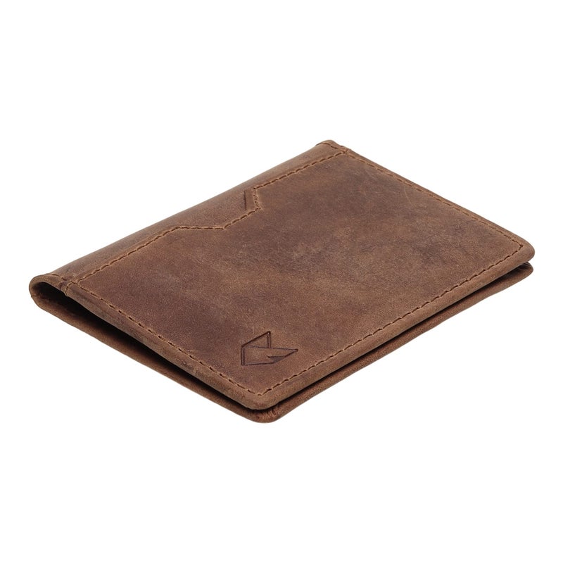 FOXHACKLE Leather Credit Card holder for Men,Thin Bifold RFID blocking Wallet, Slim Front Pocket Minimalist,Small Card Case (Hunter Brownish) - Image 1