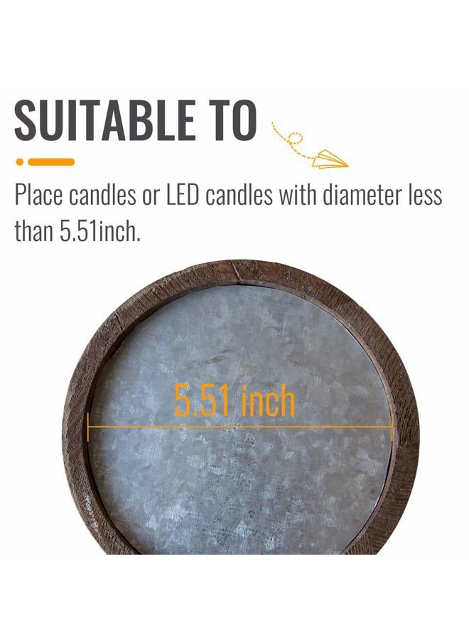 Sofe Farmhouse Antique Candle Holder for Pillar Candle, Vintage Wooden Pillar Candle Holder,Rustic Candlestick Holder for Table Centerpiece,Coffee Table Decor (6.7" x 6.7" x 7.1") - Image 4