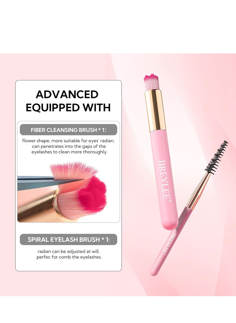 Breylee BREYLEE Shampoo for Lash Extensions, 60ml+Rinse Bottle+Brushes, Eyelash Extension Cleanser, Lash Wash Bath, Lash Cleaner for Makeup Cleansing Foams, Paraben & Sulfate Free for Salon and Home Use  - Image 2
