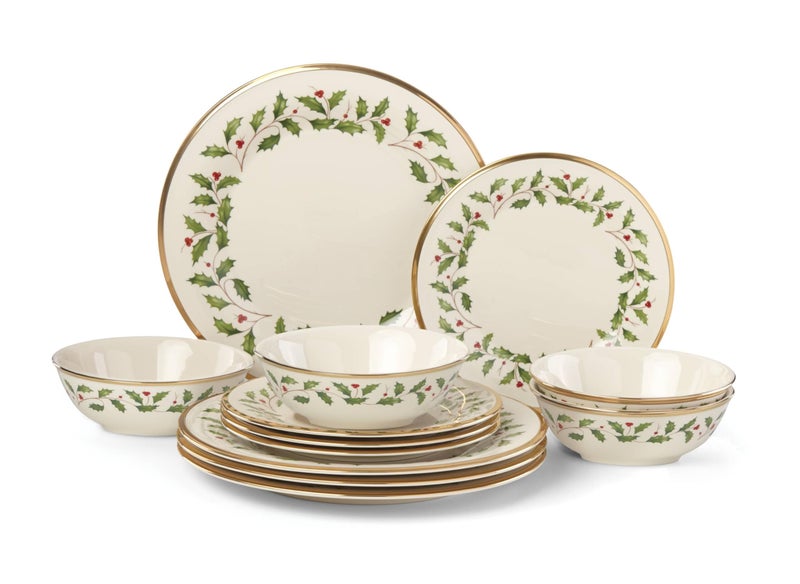 Lenox 893172 Holiday 12Piece Plate and Bowl Set Christmas Dinnerware Hosting