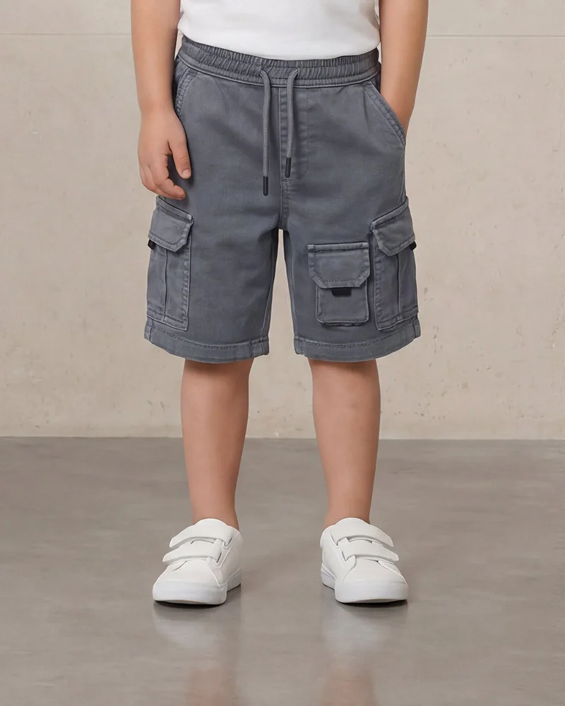 Redtag Boys Blue Knitted Cargo Shorts