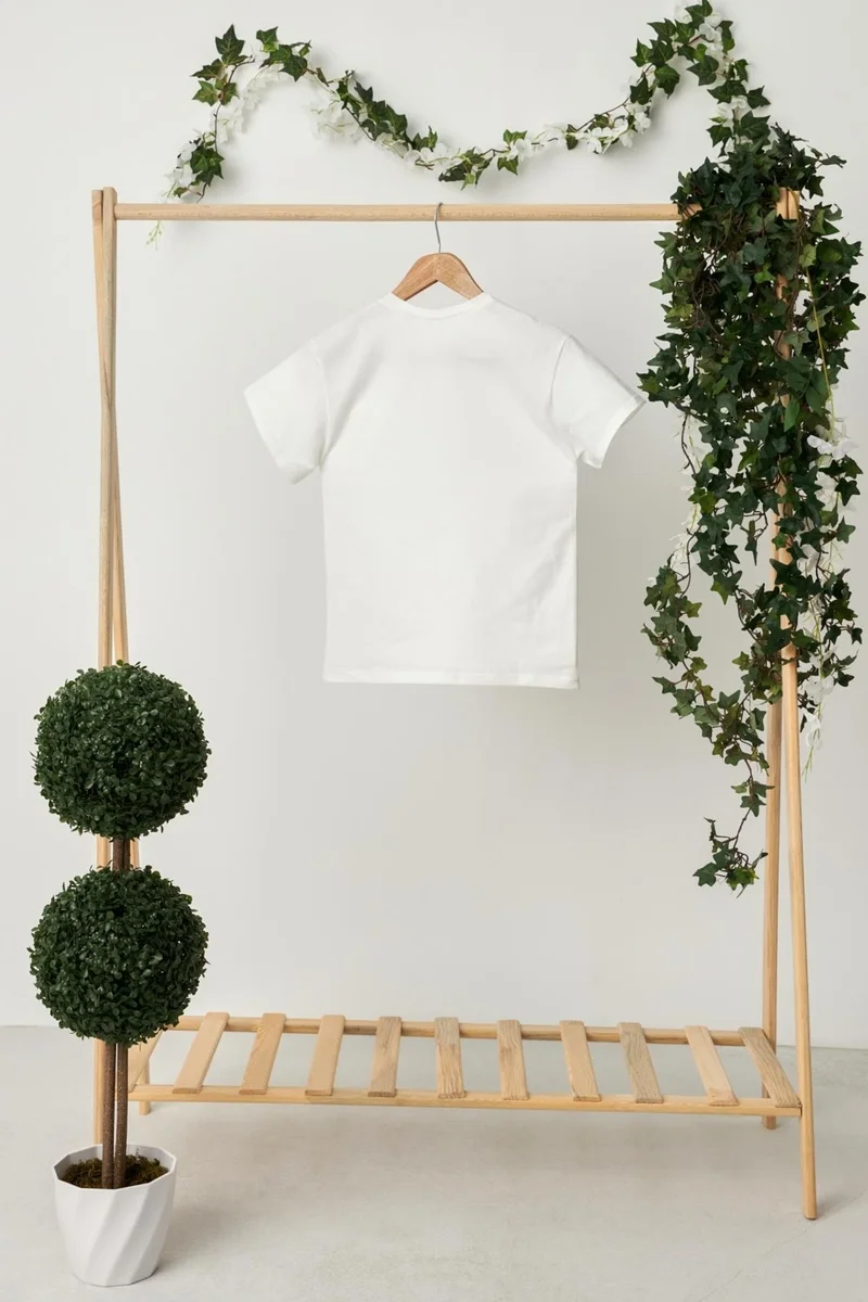 بيبيجيز White Girl's Short Sleeve Crew Neck Anti-Sweat, Comfortable Cotton Combed Cotton T-Shirt