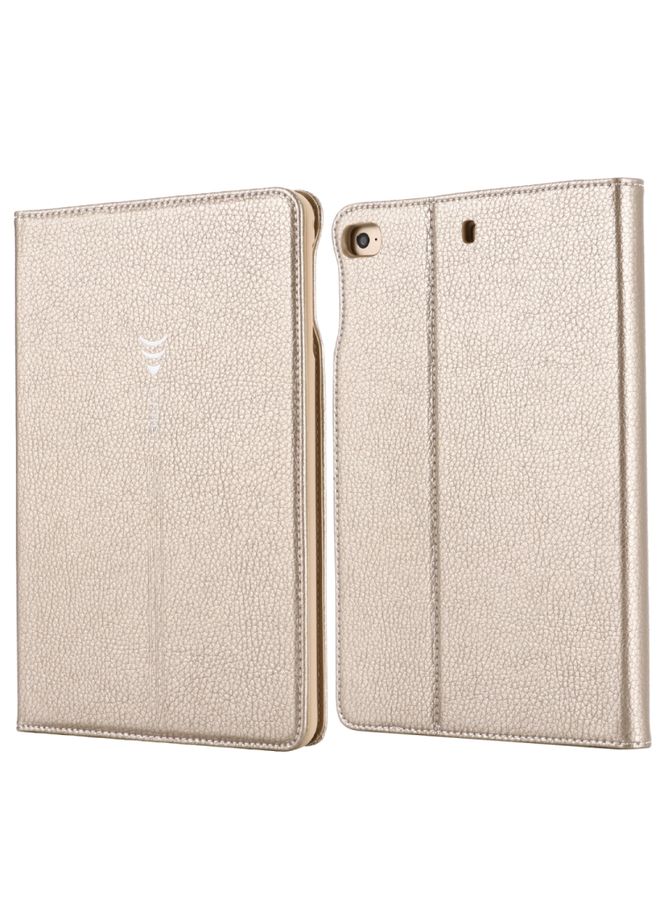 HuHa Case Cover For iPad Mini 2019 & 4 & 3 & 2 & 1 GEBEI PU+TPU Horizontal Flip Protective Case with Holder & Card Slots Gold 