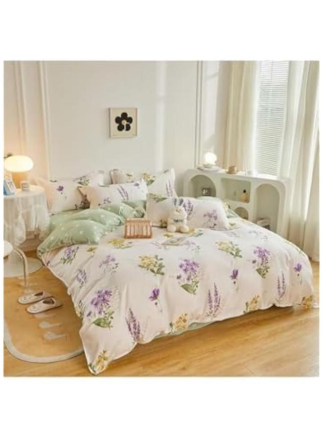 4-Pieces Bed Sheet Set, Aloe Cotton Soft Quilt Cover Set, Without Core, With 1Quilt Cover 200 * 230cm 1 Flat Sheet and 2 Pillowcases - Image 4