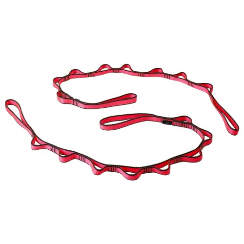 DASKING 23KN (5070 lbs) Heavy Duty Climbing Straps - 2 Pack Adjustable Daisy Chain Webbing for Aerial Yoga, Hammock, Fitness & Rigging - CE/EN566 Certified, Red - Image 1