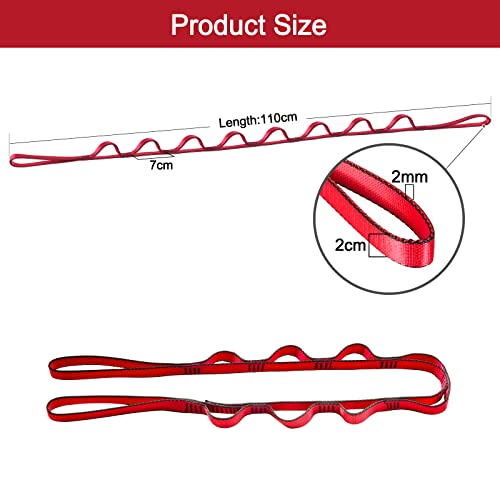DASKING 23KN (5070 lbs) Heavy Duty Climbing Straps - 2 Pack Adjustable Daisy Chain Webbing for Aerial Yoga, Hammock, Fitness & Rigging - CE/EN566 Certified, Red - Image 5
