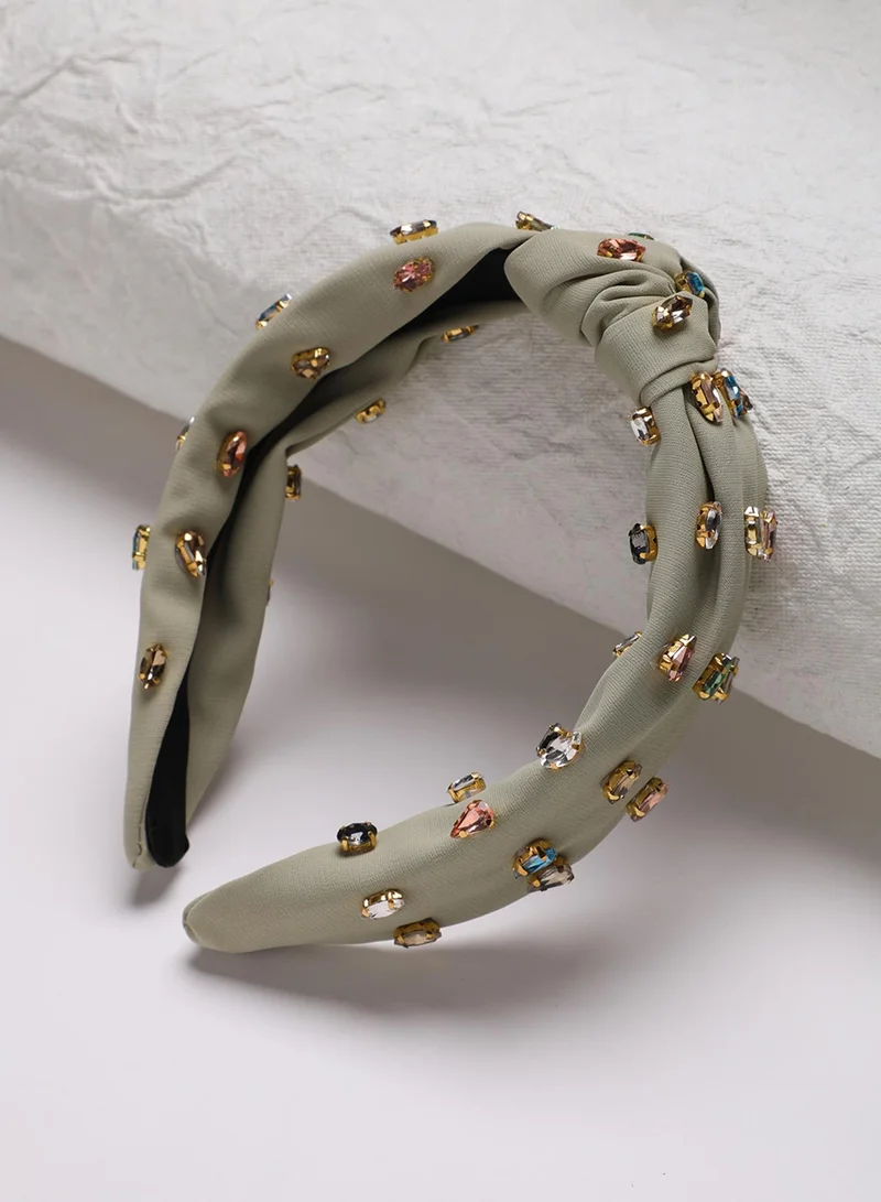 SOHI Crystal Knot Hairband