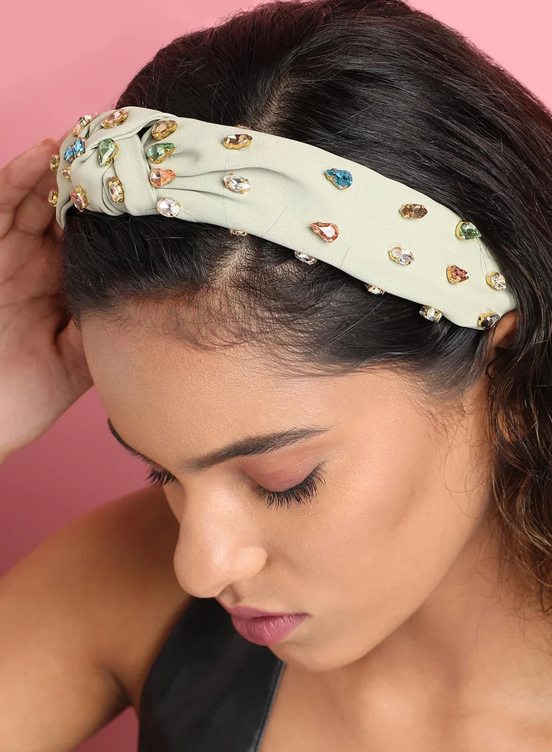 SOHI Crystal Knot Hairband