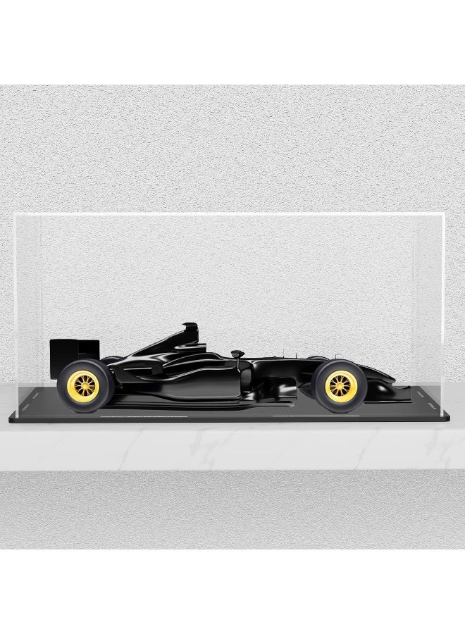 TPGP Acrylic Display Case, 10x5x5 Inch Acrylic Boxes for 1:24 Model Cars, Clear Display Cases with Matte Black Base and Lid - Image 1