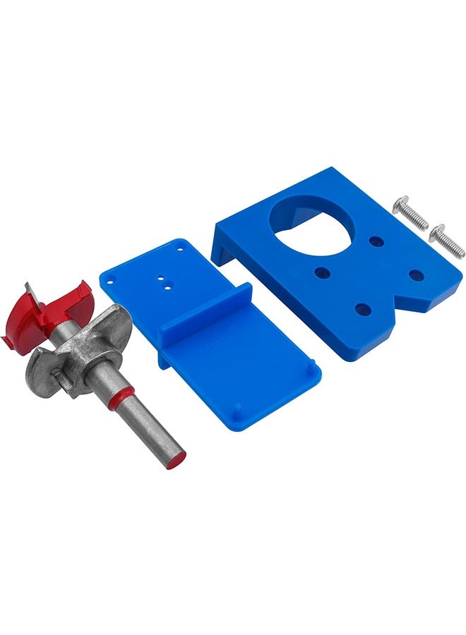 35mm Concealed Hinge Jig Kit - Adjustable Depth Carbide Forstner Drill Bit Hinge Boring Hole Saw Cutter with Door Hinges Drilling Guide for Cupboard Cabinet Door Hinge Installation  - Image 2