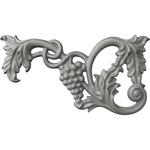 Ekena Millwork 12 5/8"W x 6 3/4"H x 1"P Large Grape and Leaf Onlay, Left - Image 1