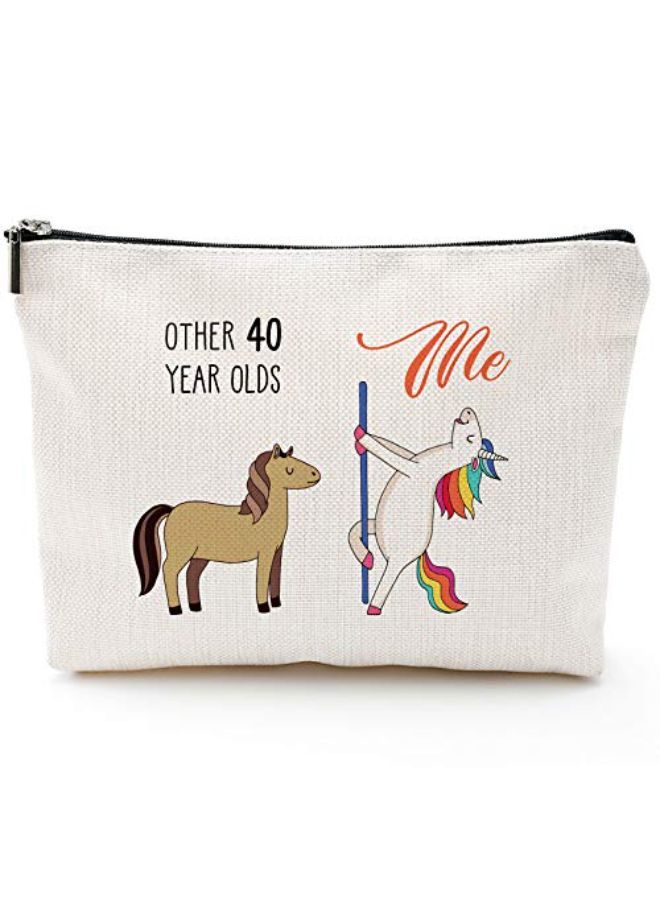 BLUE LEAVES Ay Gifts For Women 1982 Birthday Gifts For Women 40 Years Old Birthday Gifts Makeup Bag For Mom Wife Friend Sister Her Colleague Coworker  - Image 2