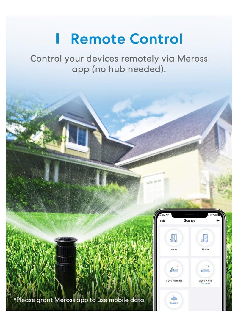 meross - Outdoor Smart Plug 13A IP44 WiFi Plug,Compatible with Apple HomeKit Alexa Google Assistant SmartThings,Voice Control 2 Grounded Heavy Duty Outlets - Image 1