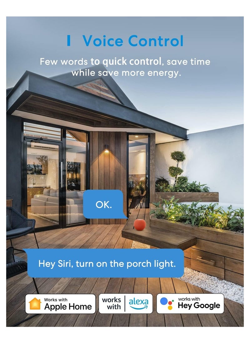 meross - Outdoor Smart Plug 13A IP44 WiFi Plug,Compatible with Apple HomeKit Alexa Google Assistant SmartThings,Voice Control 2 Grounded Heavy Duty Outlets - Image 1