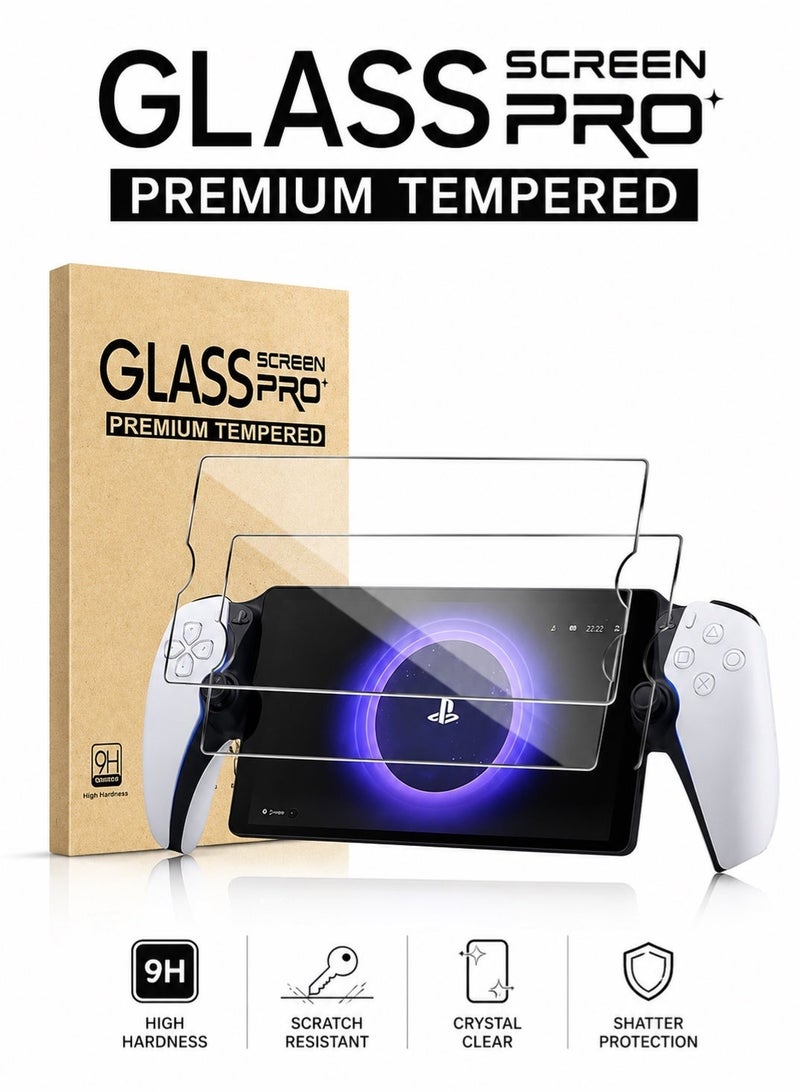 Saudi Select 2 Pack Screen Protector for PlayStation Portal Remote Player 8 Inch, Tempered Glass Screen Protector for PlayStation PS Portal Accessories, Ultra HD, Anti-Scratch, Anti-Fingerprint, Bubble-Free - Image 1