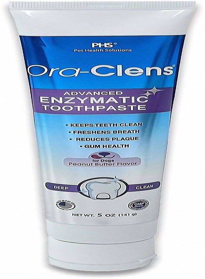 Ora-Clens Advanced Enzymatic Toothpaste – Safe and Natural Dog Oral Care Toothpaste – Freshens Breath, Fights Plaque and Reduces Tatar – Tasty Peanut Butter Flavor – 5 Oz - Image 1