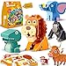 ROHSCE 3D Animal Puzzles for Kids Ages 48 DIY Educational Paper Craft Kit 5 Cartoon Animals STEM Learning Toys for Boys and Girls Easy to Assemble Birthday Gifts - Image 2
