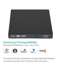 Other Manufacturer External Blue Ray Drive USB 2.0 Ultra Slim CD DVD ROM CD DVD Burner Player writer for All Laptop NotebooDesktop with Windows 7 8 10 XP MAC OS Black  - Image 3