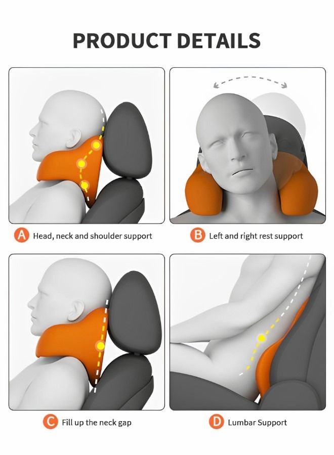 GROIC Headrest Pillow for Car Seat,Memory Foam Neck Support Pillow for Neck Pain Relief,Neck Supports for Car,U-Shaped Ergonomic Design Soft Travel Pillow,Auto Parts - Image 3