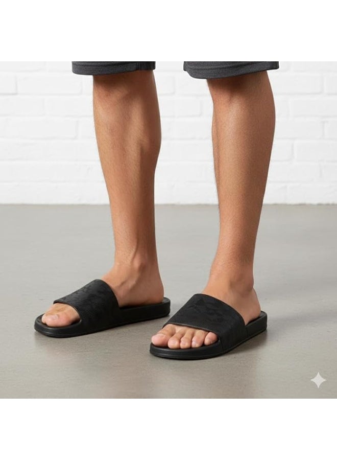 Size: 40 Black Medical Slippers - Map Design - Comfortable Design - Lightweight Sole - Waterproof Rubber Material - Slippers for Men, Youth, Kids - Perfect for Home, Beach, Street - Image 3