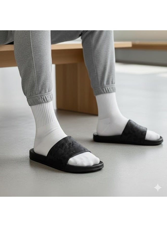 Size: 40 Black Medical Slippers - Map Design - Comfortable Design - Lightweight Sole - Waterproof Rubber Material - Slippers for Men, Youth, Kids - Perfect for Home, Beach, Street - Image 4