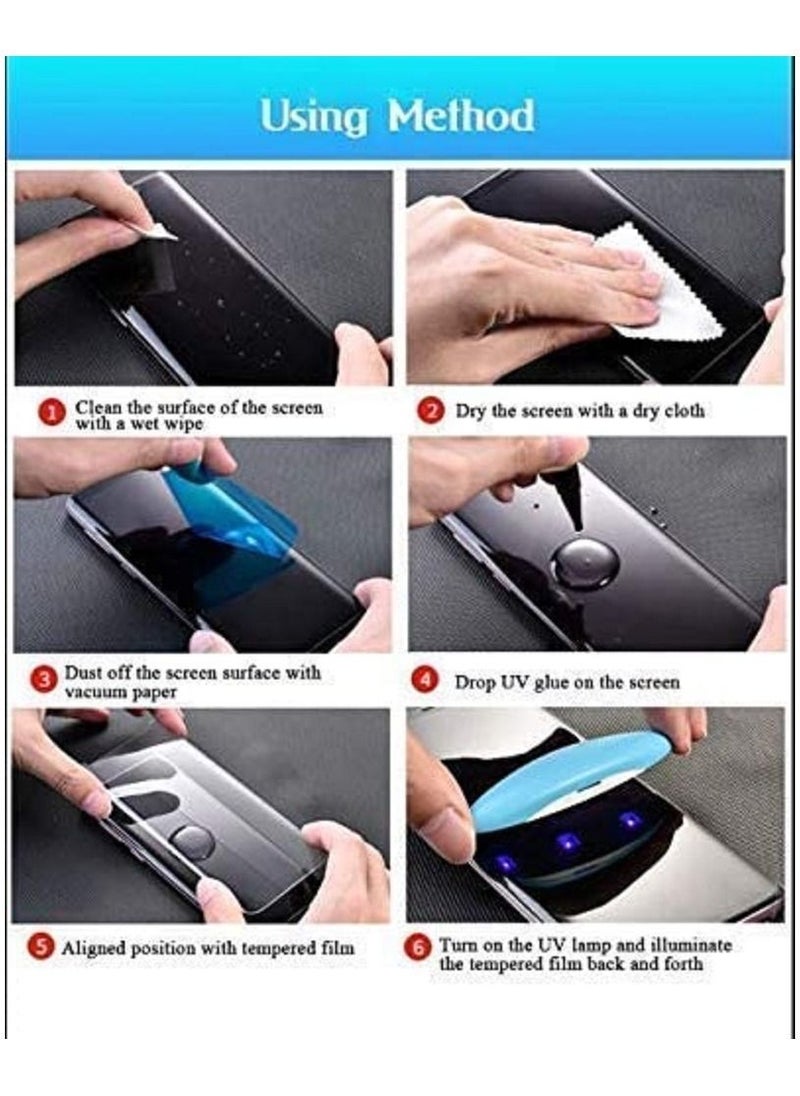 Bestsuit Galaxy Note 10 Plus Nano Optics Curved Liquid Full Glue Glass Protector with UV light Dryer Fingerprint unlock fast