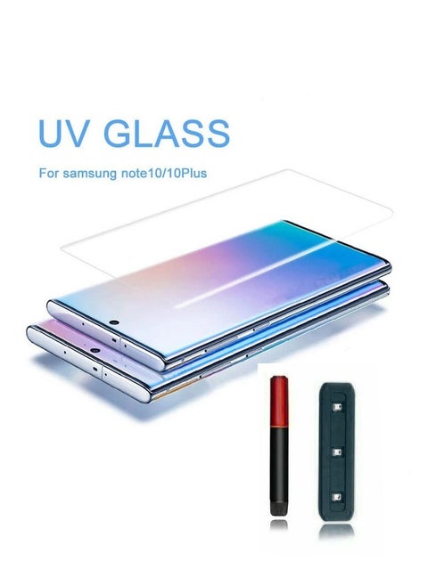 Bestsuit Galaxy Note 10 Plus Nano Optics Curved Liquid Full Glue Glass Protector with UV light Dryer Fingerprint unlock fast