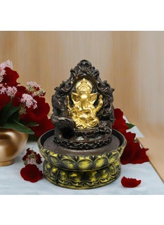 SPLICE SPLICE Polyresin Ganesha Tabletop Water Fountain with LED Lights Home and Office Decor Gift  - Image 1