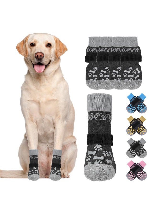 KOOLTAIL Dog Socks Shoes for Hot Pavement to Prevent Licking Paws, Winter Dog Boots&Paw Protector for Hardwood Floors Anti Slip,Traction Control Grip Booties for Small Medium Large Senior Dogs,Black L - Image 1
