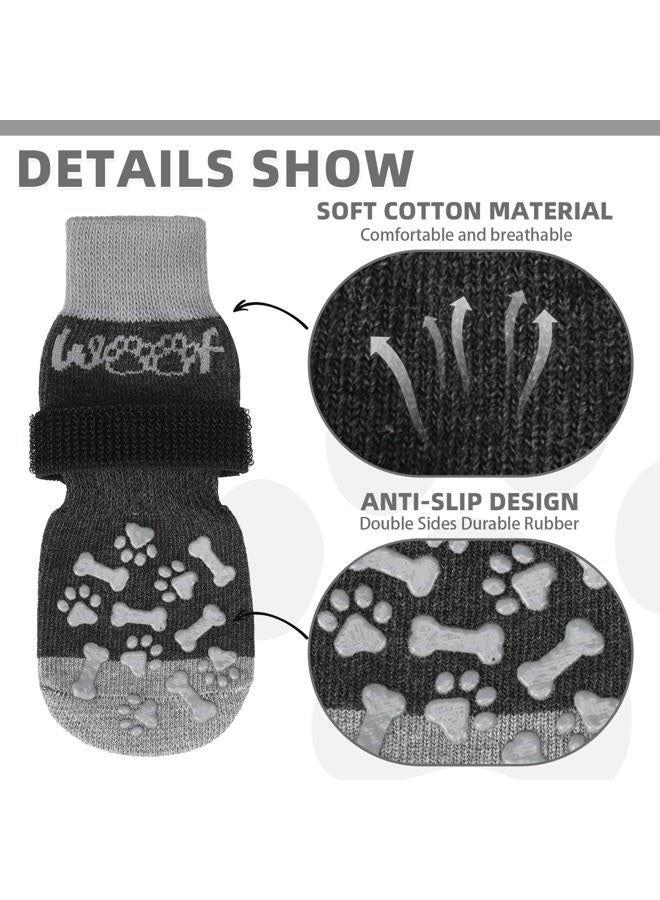 KOOLTAIL Dog Socks Shoes for Hot Pavement to Prevent Licking Paws, Winter Dog Boots&Paw Protector for Hardwood Floors Anti Slip,Traction Control Grip Booties for Small Medium Large Senior Dogs,Black L - Image 4