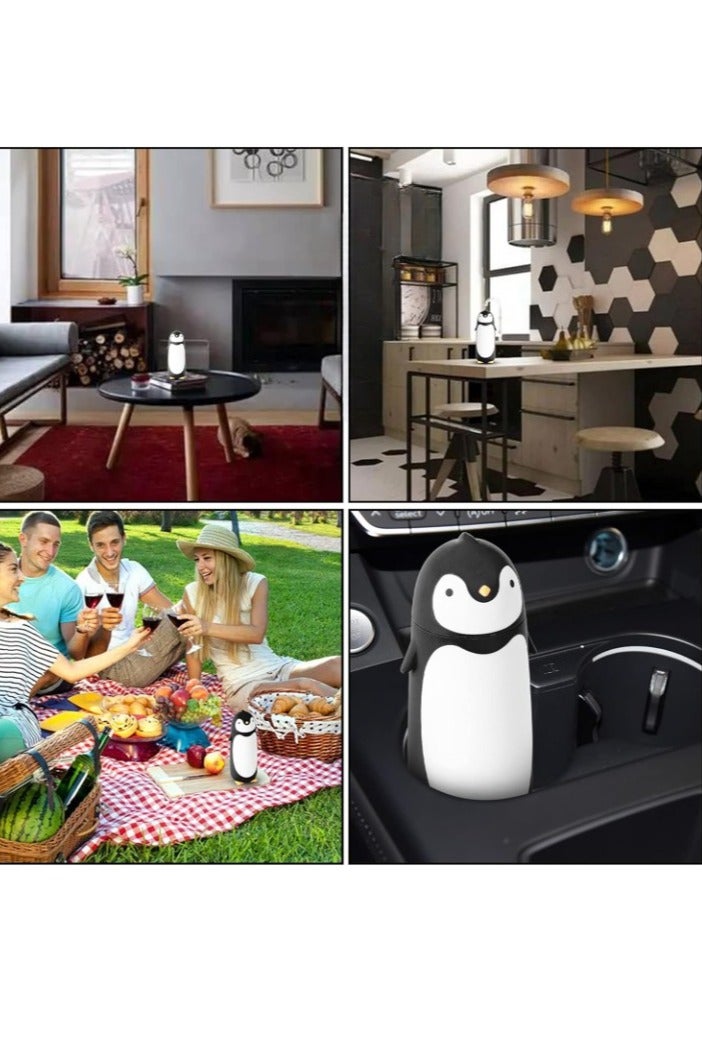 Coffee Flask, Stainless Steel Vacuum Insulated Travel Mug, Compact And Portable Penguin Shape Tumbler, Cartoon Thermos Cup For Coffee Tea Beverages, (1pc, Blue, 280ML) - Image 4