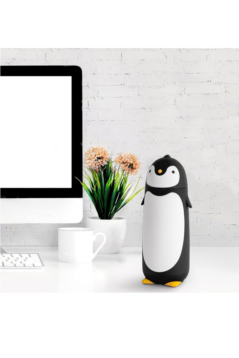 Coffee Flask, Stainless Steel Vacuum Insulated Travel Mug, Compact And Portable Penguin Shape Tumbler, Cartoon Thermos Cup For Coffee Tea Beverages, (1pc, Blue, 280ML) - Image 3