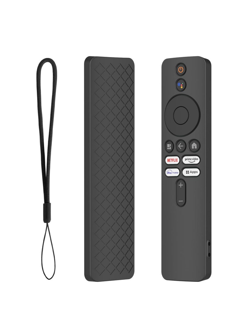 Excefore Silicone Case for XIAOMI MI Box S, Silicone Protective Case for Xiaomi Mi TV Box S (2nd Gen) Remote, 2nd Gen Stick Remote Control Anti Slip Silicone Protective Skin Cover with Lanyard (Black)  - Image 1