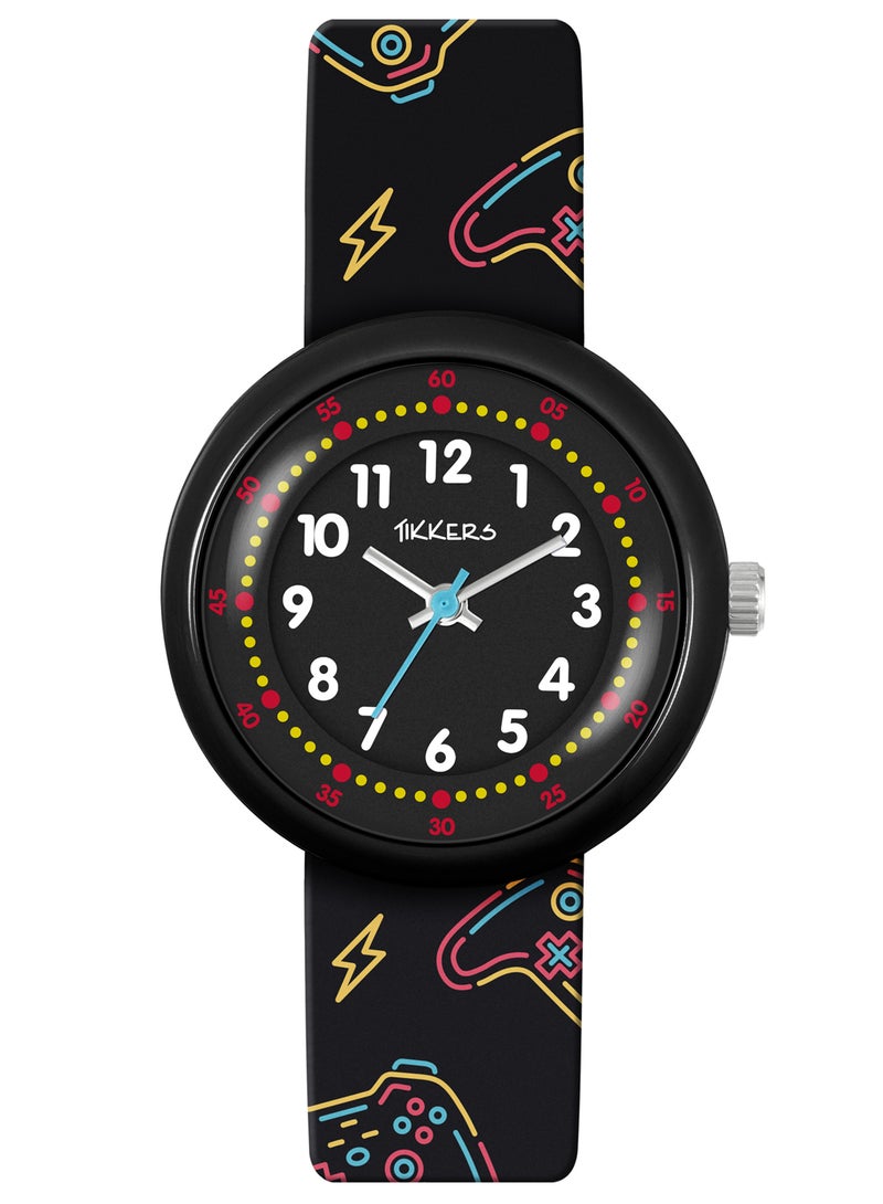 تيكرز ساعة تيكرز ساعة تيكرز سوداء مطبوع عليها حزام اللاعب - Image 1