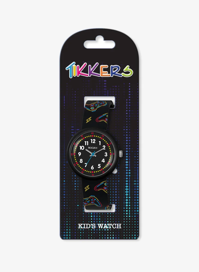 Tikkers  Tikkers Black Printed Gamer Strap Watch - ATK1103  | Best Price UAE