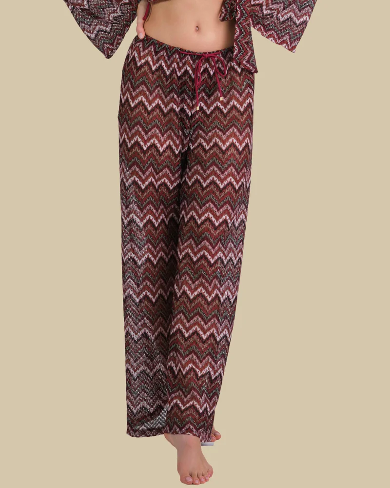 Isla & Evie Isla & Evie Zig Zag Print Wide Leg Trousers