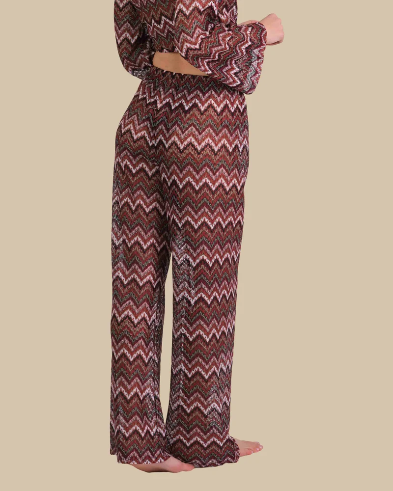 Isla & Evie Isla & Evie Zig Zag Print Wide Leg Trousers