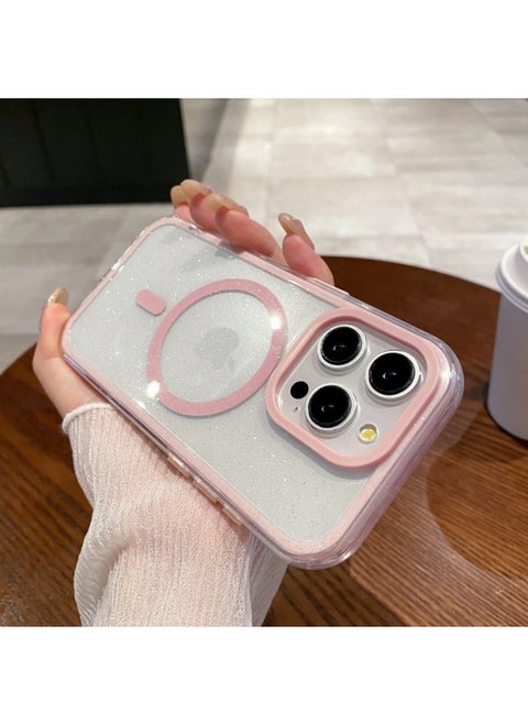 Simple Magnetic Glitter Transparent Phone Case For Apple Hard Shell Premium Sense Multiple Models Available