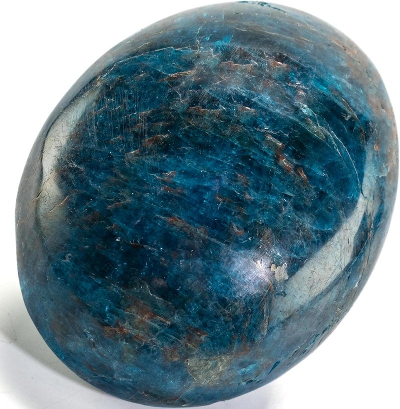 KALIFANO Blue Apatite Palm Stone with Healing & Calming Effects - AAA Grade High Energy Apatito Azul Worry Stone - Reiki Crystal Used for Intuition (Family Owned and Operated)