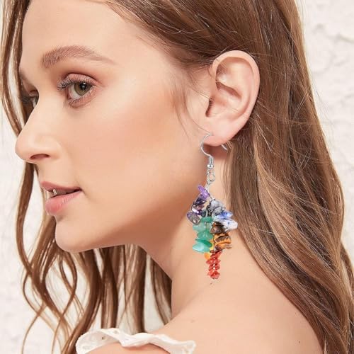 OuMuaMua 500pcs Natural Chip Stone Beads Multicolor 5mm to 8mm Irregular Gemstone Healing Crystal Loose Rocks Bead Hole Drilled DIY for Bracelet Necklace Earrings Jewelry Christmas Making Craft - Image 2