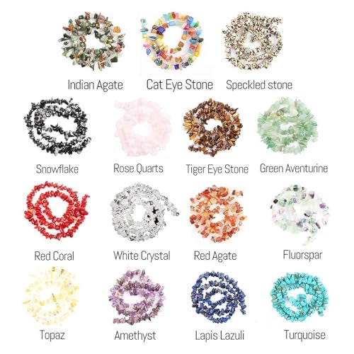OuMuaMua 500pcs Natural Chip Stone Beads Multicolor 5mm to 8mm Irregular Gemstone Healing Crystal Loose Rocks Bead Hole Drilled DIY for Bracelet Necklace Earrings Jewelry Christmas Making Craft - Image 3