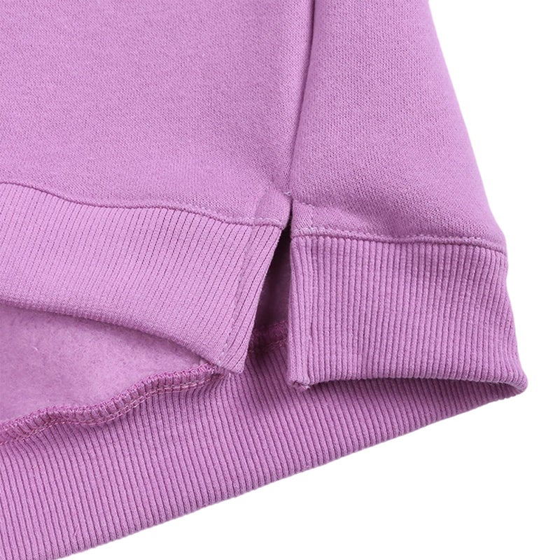 YAGATA Toddler Sweatshirt Baby Boys Girls Long Sleeve Shirts Kids Cotton Solid Fall Winter Pullover Tee Tops Blouse 6-7 Years Purple 130 - Image 4