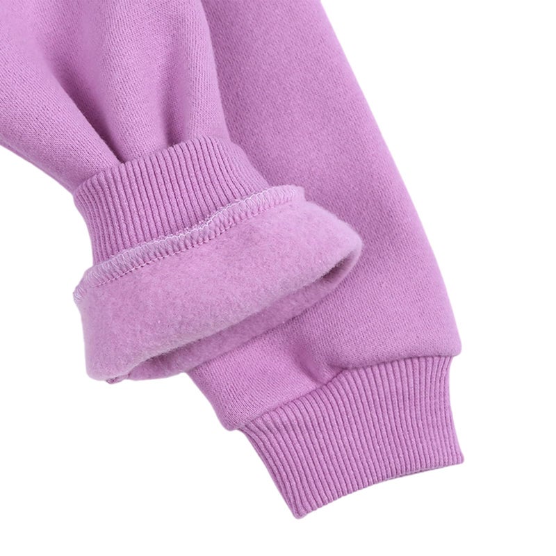 YAGATA Toddler Sweatshirt Baby Boys Girls Long Sleeve Shirts Kids Cotton Solid Fall Winter Pullover Tee Tops Blouse 6-7 Years Purple 130 - Image 5