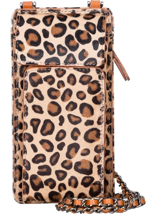 Avjin 6.9 Inch Compatible Leather Case with Wallet Strap Leo1 Leopard