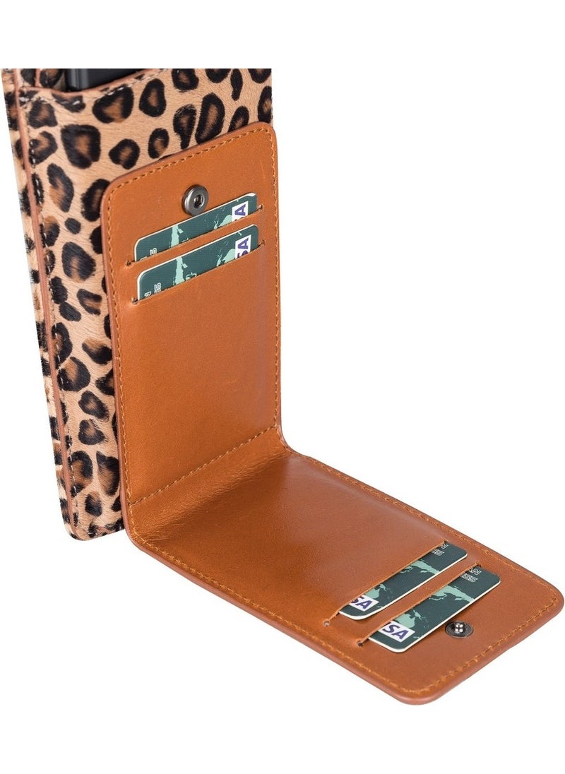 Avjin 6.9 Inch Compatible Leather Case with Wallet Strap Leo1 Leopard
