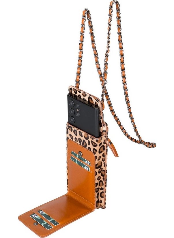 Avjin 6.9 Inch Compatible Leather Case with Wallet Strap Leo1 Leopard