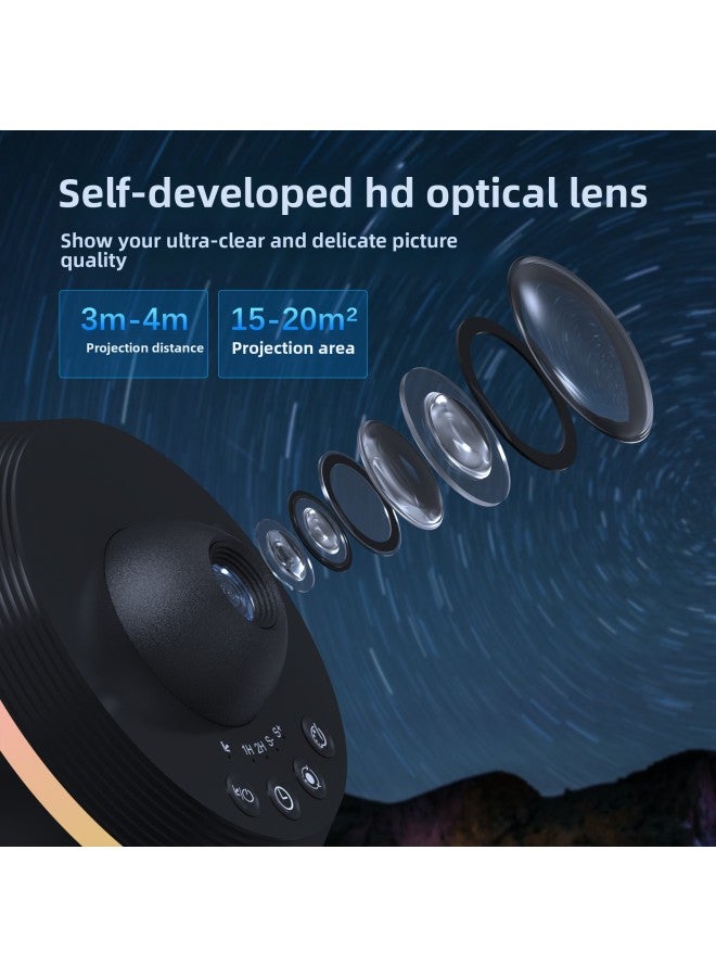 Star Light High Definition Galaxy Projection Lamp 13 Film Pattern Dynamic Meteor Focusing Lamp Bedroom Star Top-Power Supply:Ordinary Style-Light Color:White