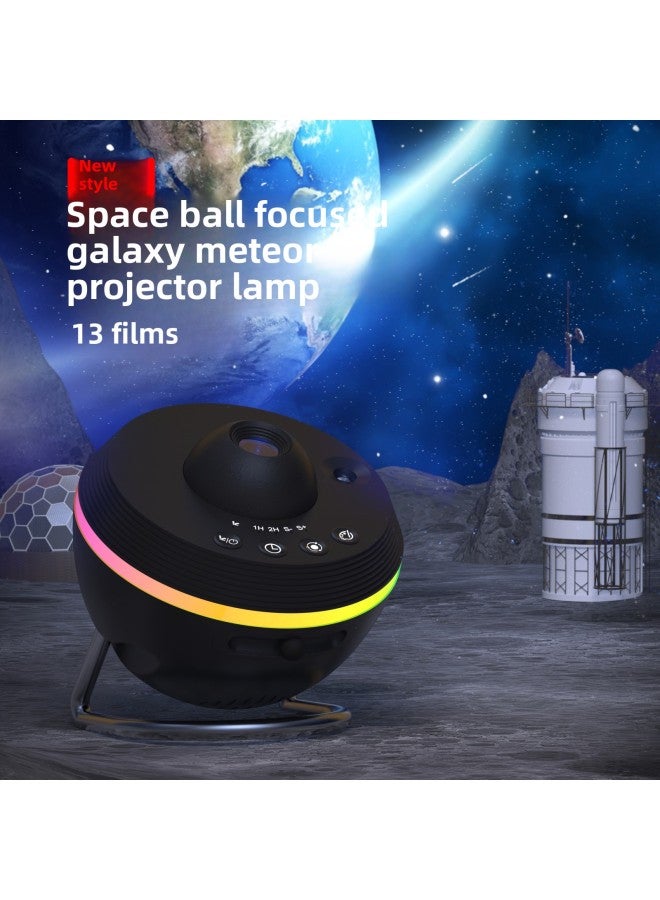 Star Light High Definition Galaxy Projection Lamp 13 Film Pattern Dynamic Meteor Focusing Lamp Bedroom Star Top-Power Supply:Ordinary Style-Light Color:White
