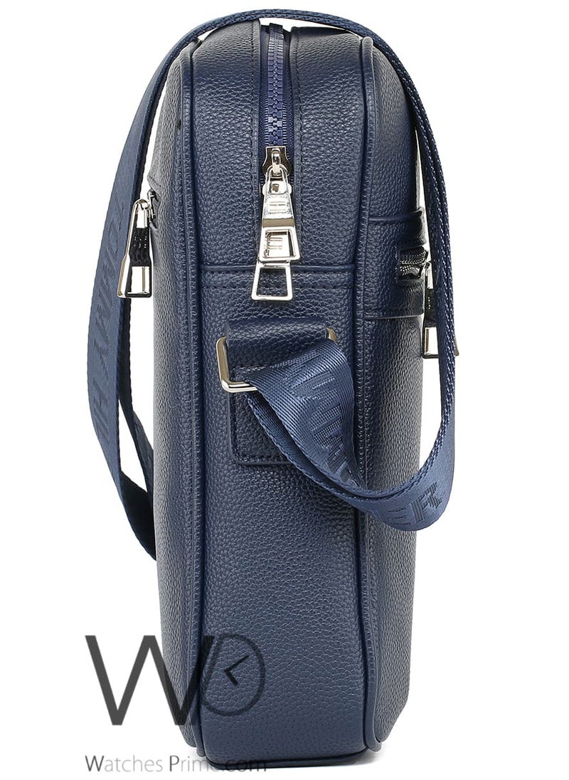 Tommy Hilfiger Plus Navy Blue Leather Tommy Hilfiger Crossbody Messenger Shoulder Bag For Men  - Image 5