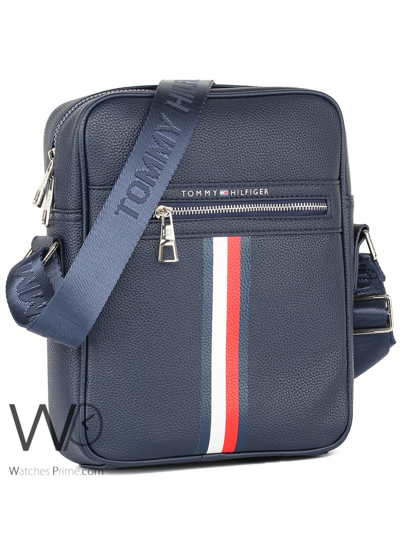 Tommy Hilfiger Plus Navy Blue Leather Tommy Hilfiger Crossbody Messenger Shoulder Bag For Men  - Image 2